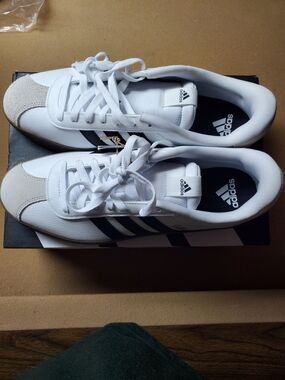 adidas White and Black Retro Court Sneakers